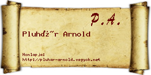 Pluhár Arnold névjegykártya