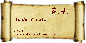 Pluhár Arnold névjegykártya