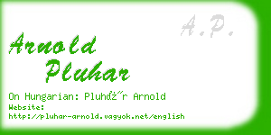 arnold pluhar business card